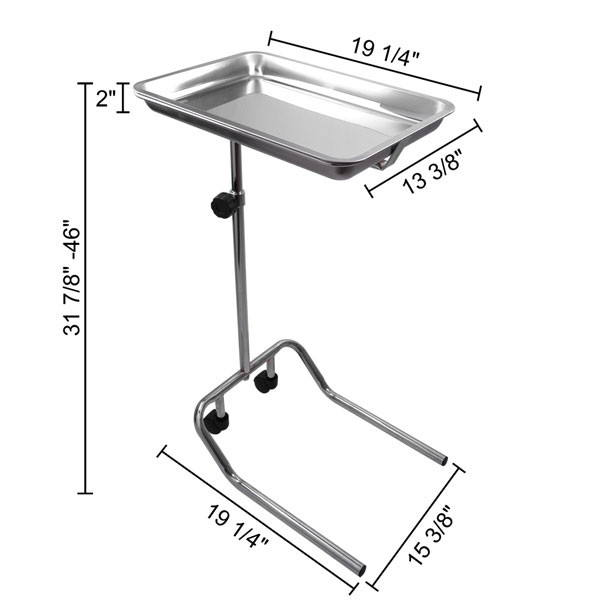 N400 Stainless Steel Medical Dental Mobile Tray Stand 