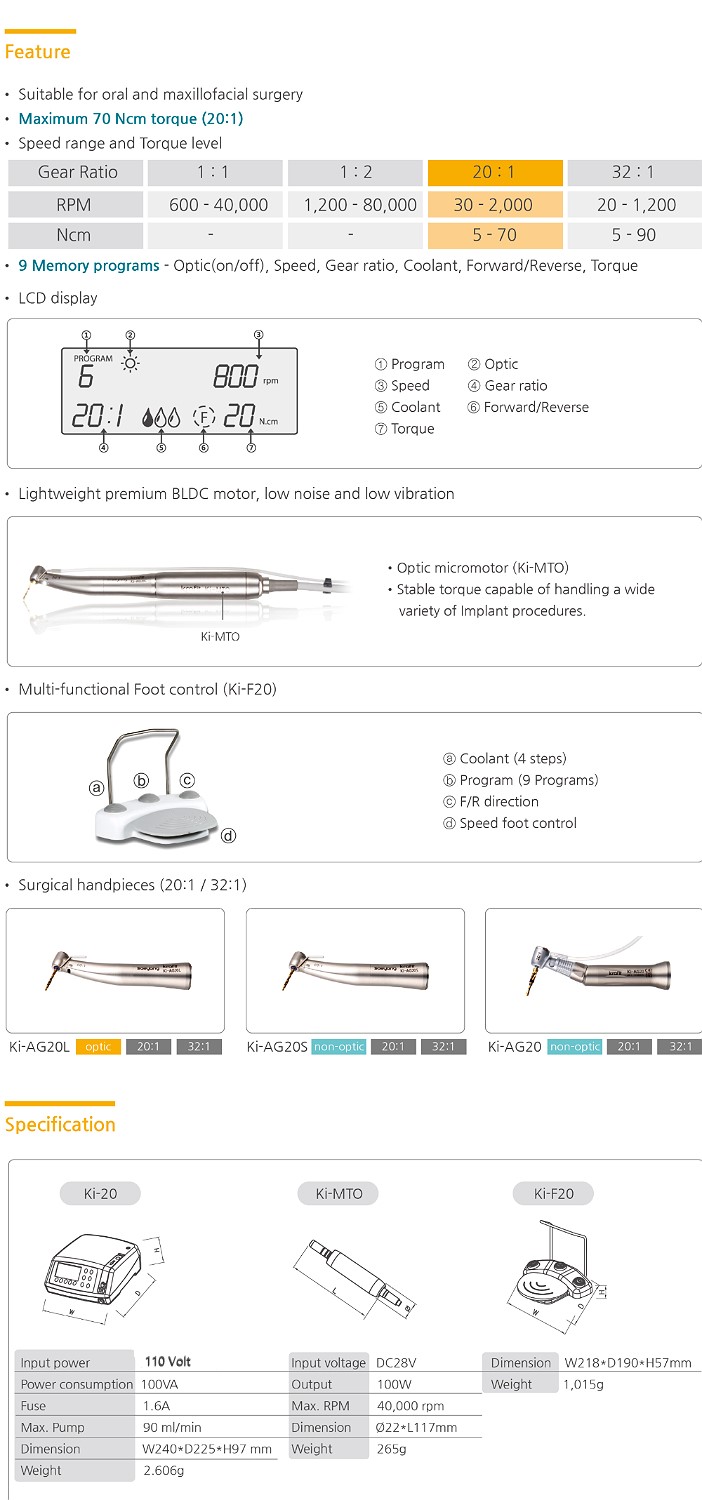 Krafit Saeyang Ki-20 Dental Surgical Implant Motor System