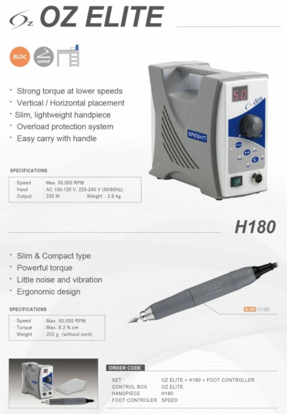  OZ-Elite Slim 50K Brushless Dental Micro Motor Unit