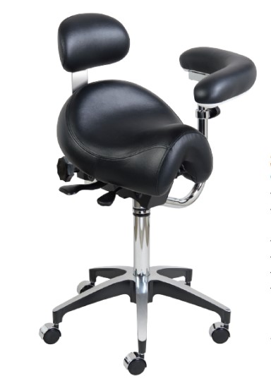 RimoStool STS5105BK-W Saddle Dental Assistant Stool