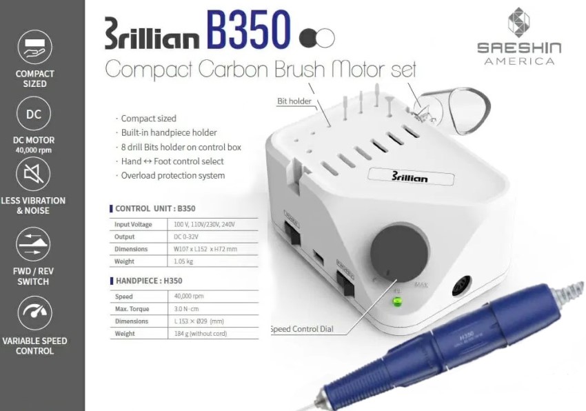  SaeShin Brillian B350 40K Dental Laboratory Micro Motor
