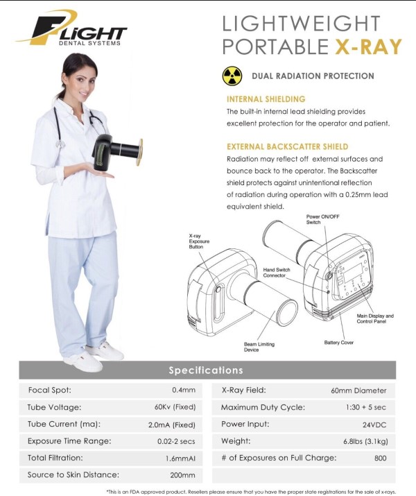 Flight X-Vision Handheld Dental X-Ray Free 5 Year Warranty