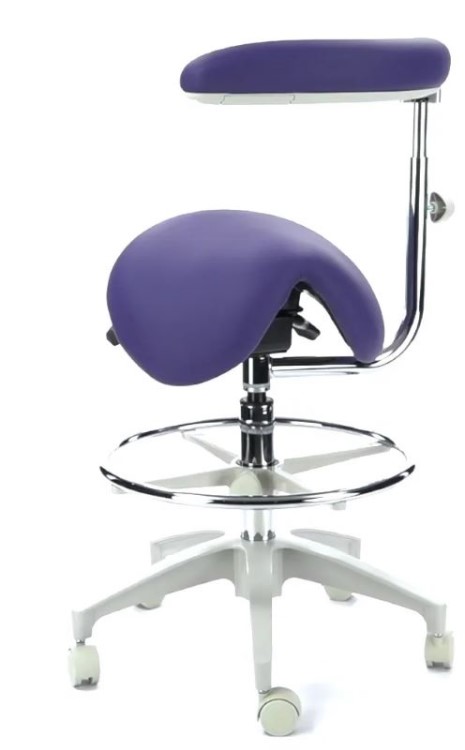 Crown Seating Silverton C150A Perfect Lite Assistant Saddle Stool With Ratcheting Arm & Back Support