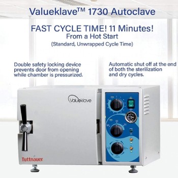 New Tuttnauer 1730M Valueklave Manual Sterilizer