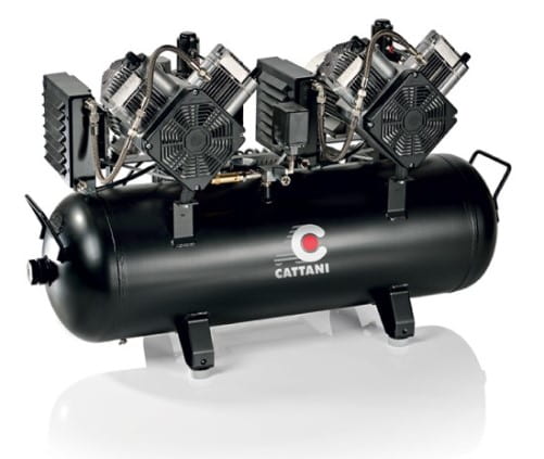 Cattani Twin Head Oilless Dental Air Compressor